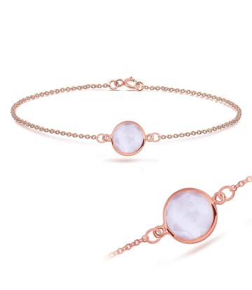 Rose Quartz Round Shape Bracelet BRS-233-RO-GP